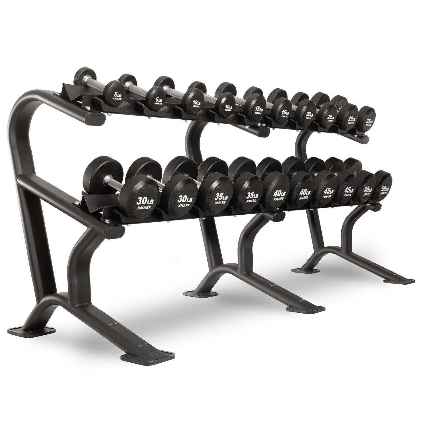 Round Commercial Urethane Dumbbells (5-50 lb and 5-75 lb Sets)