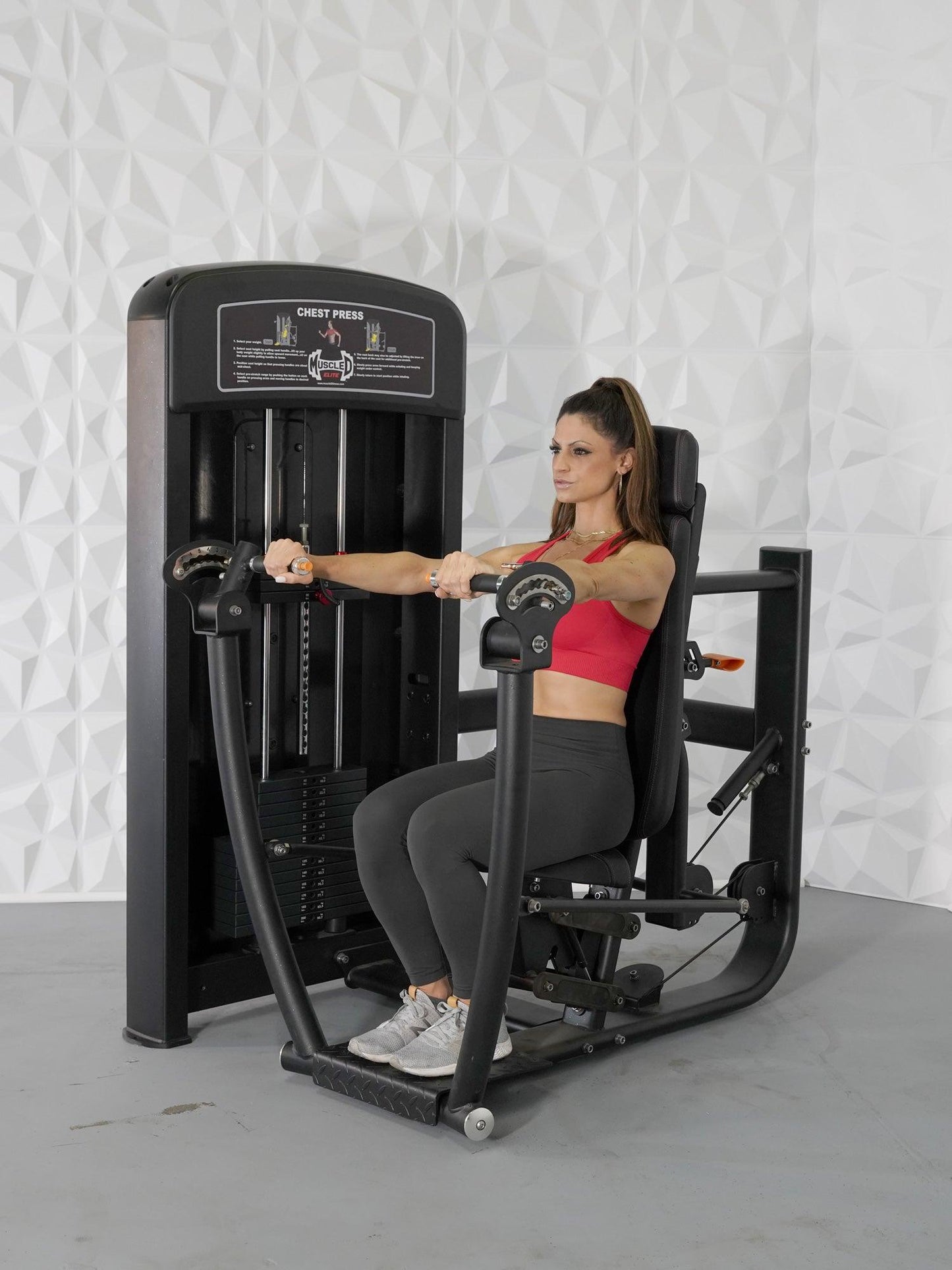 Elite Selectorized Chest Press - Muscle D Fitness - Commercial Grade - Adjustable Seat - Pin Selectorized
