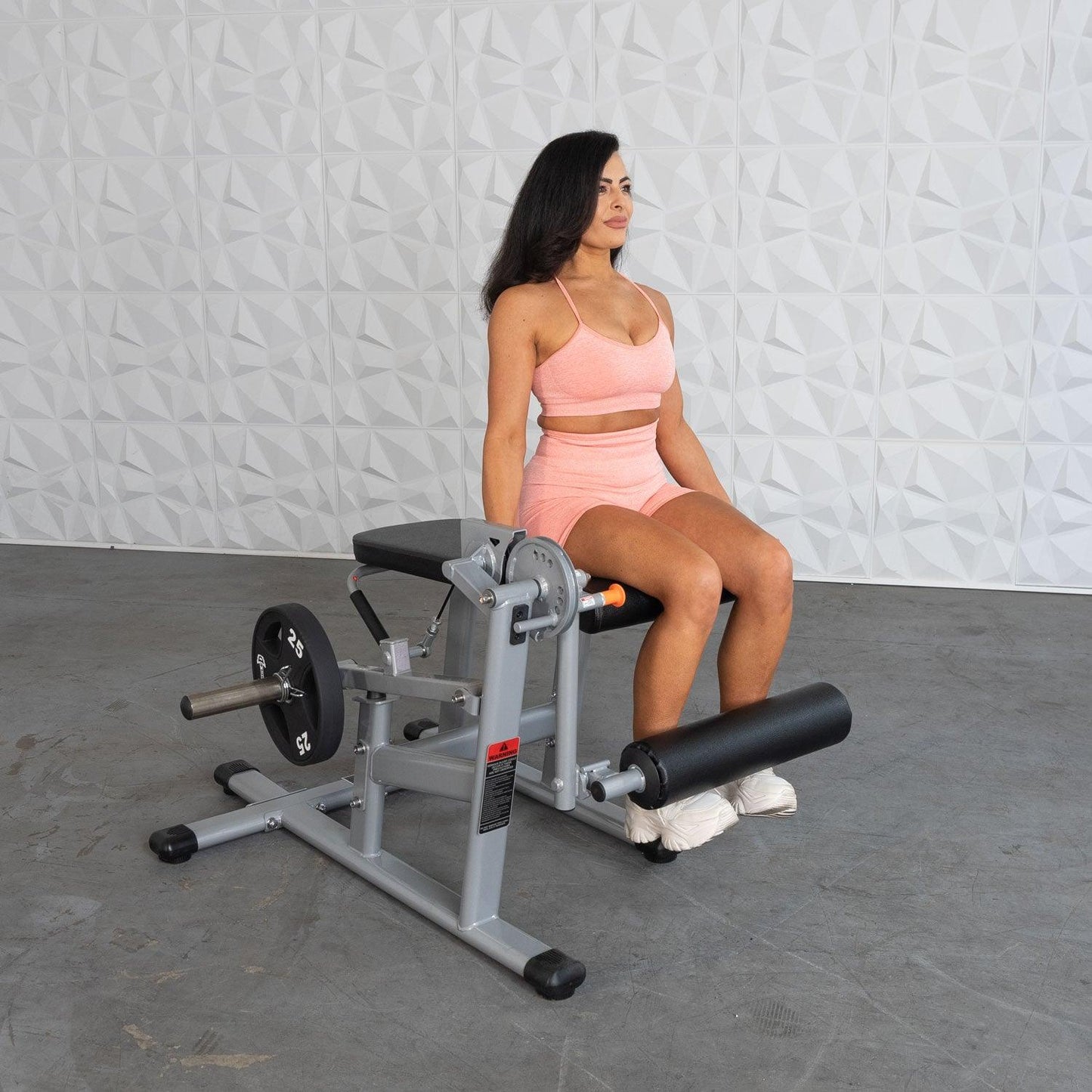 Excel Base Leg Extension / Leg Curl Combo - Muscle D Fitness - Plate Loaded - Silver, Black