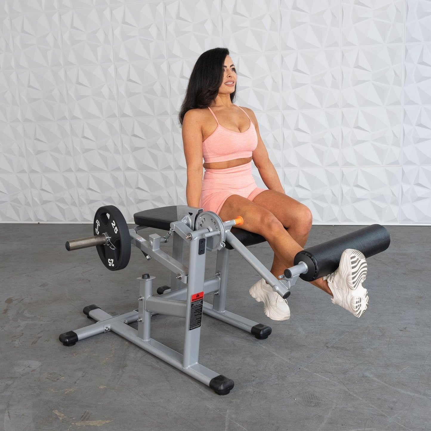 Excel Base Leg Extension / Leg Curl Combo - Muscle D Fitness - Plate Loaded - Silver, Black