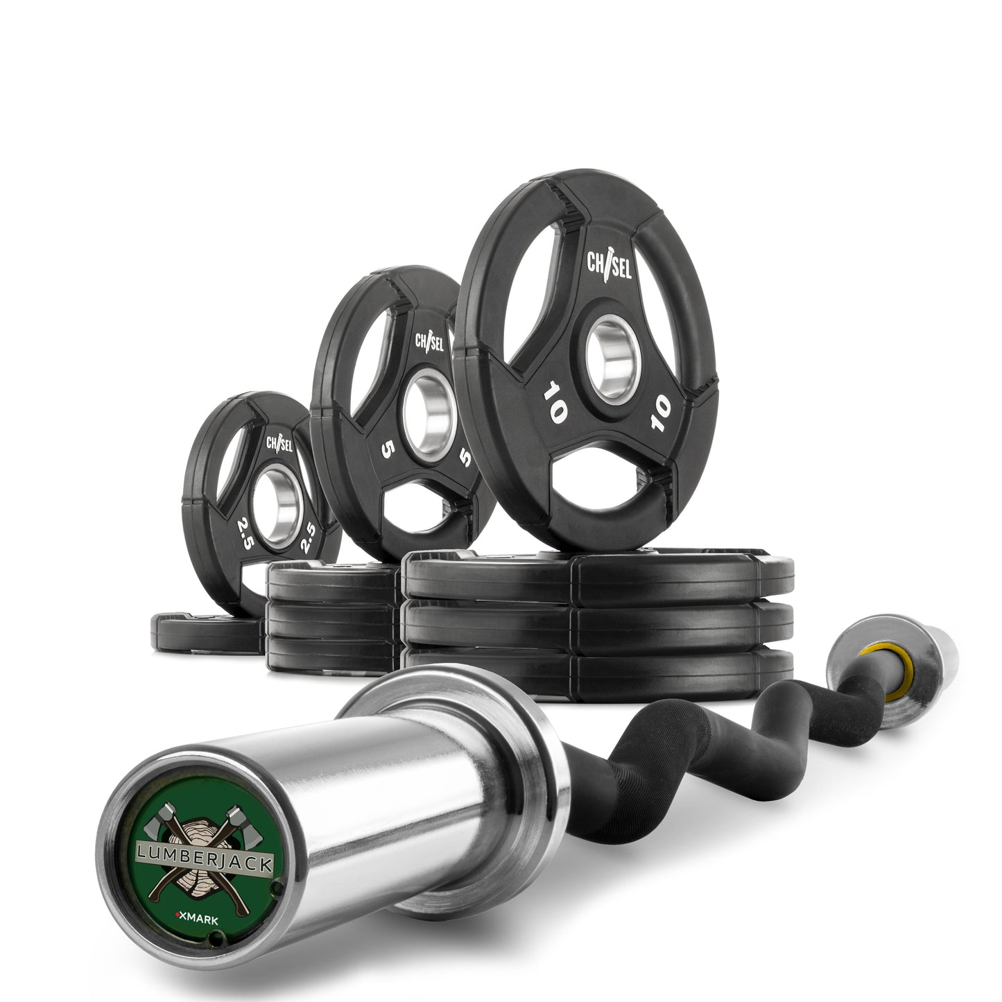 Chisel Olympic Weight Plates and Curl Barbell Sets