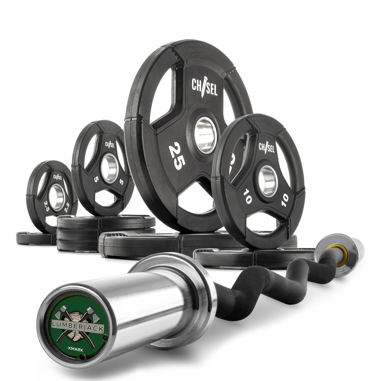 Chisel Olympic Weight Plates and Curl Barbell Sets