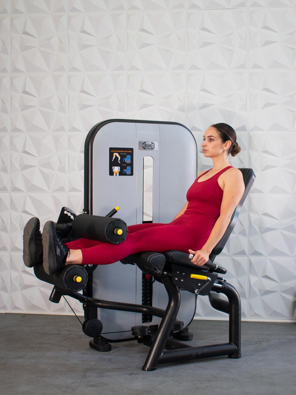 Vogue Leg Extension/Seated Leg Curl Combo - Muscle D Fitness - Adjustable Seat - Pin Selectorized - Quads Hamstring Machine