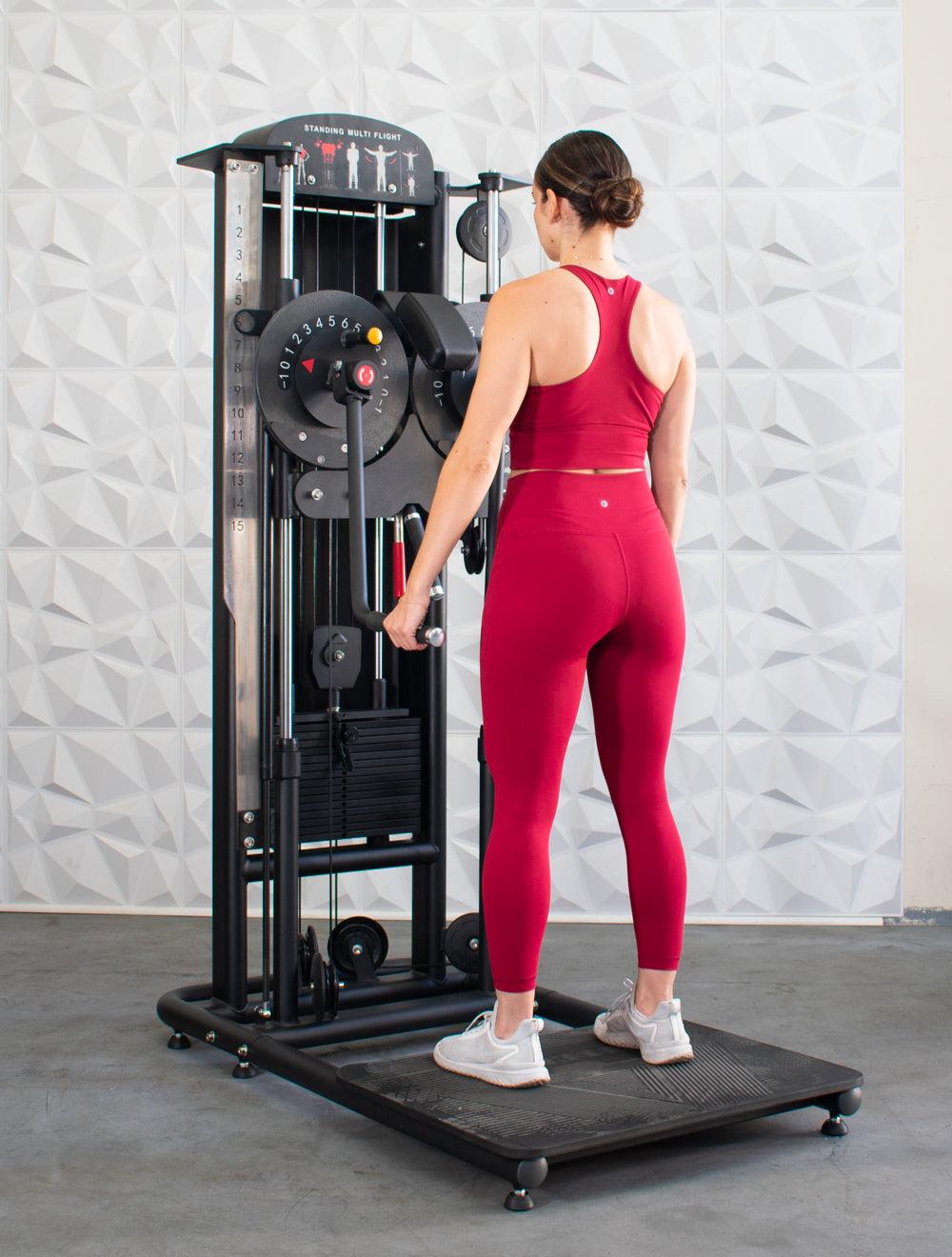 Muscle-Flight Trainer - Muscle D Fitness - Heavy Base - Adjustable Height and Range of Motion - Selectorized
