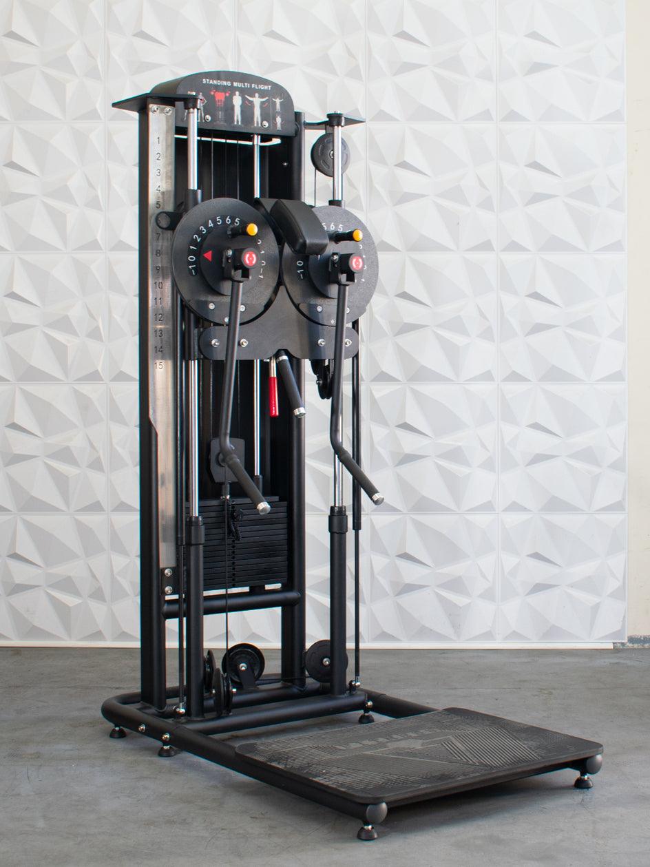 Muscle-Flight Trainer - Muscle D Fitness - Heavy Base - Adjustable Height and Range of Motion - Selectorized