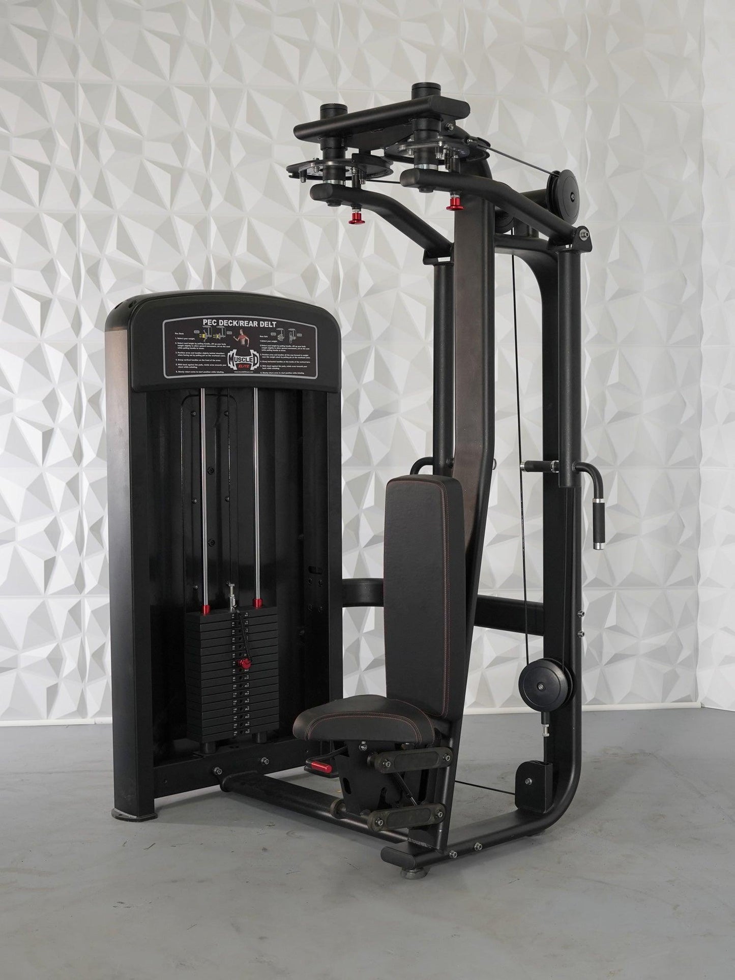 Elite Selectorized Pec Deck/Rear Delt - Muscle D Fitness - Commercial - Adjustable Seat - Pin Selectorized Chest / Back Combo
