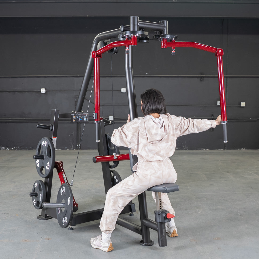 Power Leverage V2 Seated Pec Fly / Rear Delt Combo - Plate Loaded - Weight Storage Included