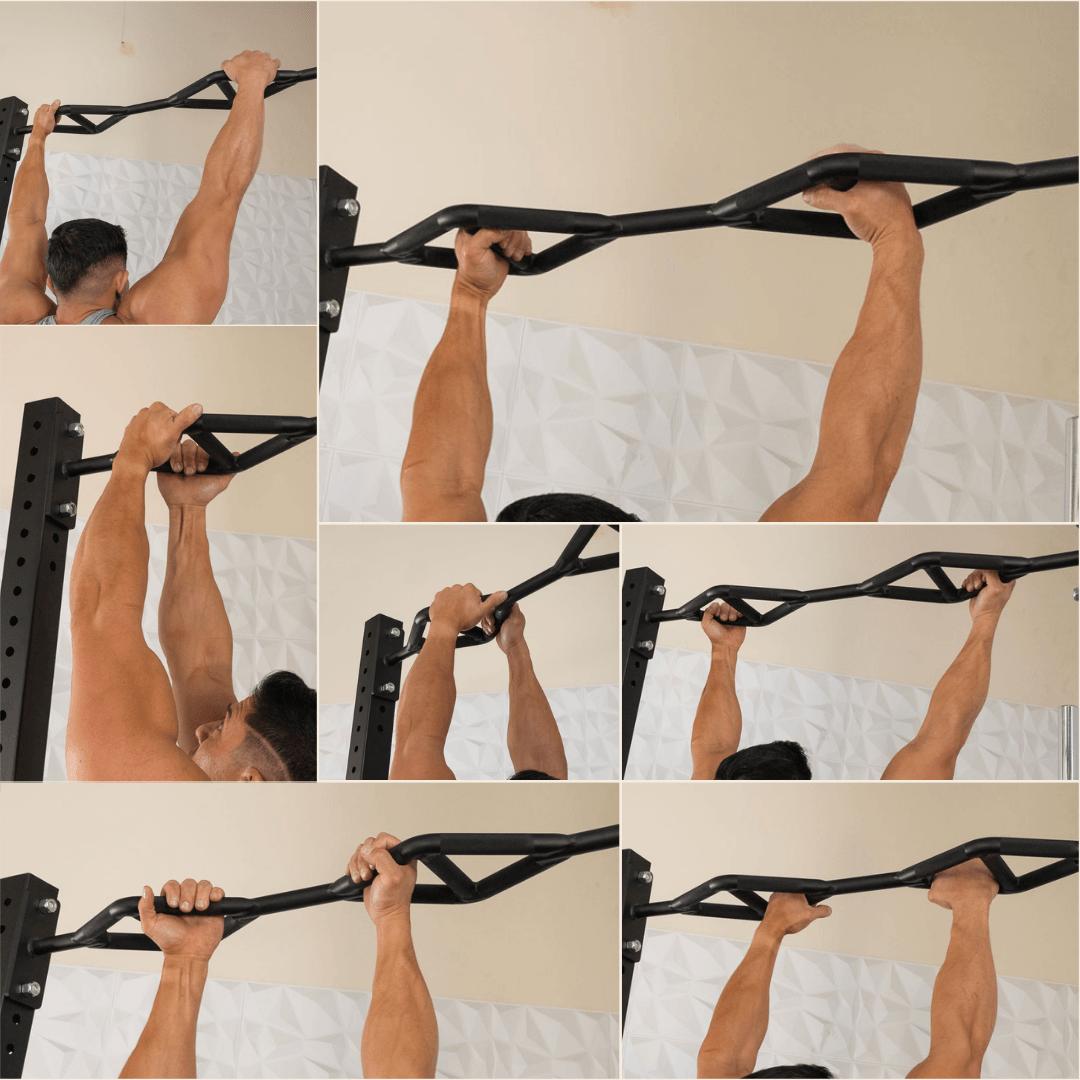 TGrip Commercial 4 Post Rack Complete Set - 3x3 Steel - Functional Multi-Grip Pull-Up - Sandwich Style J-Hooks