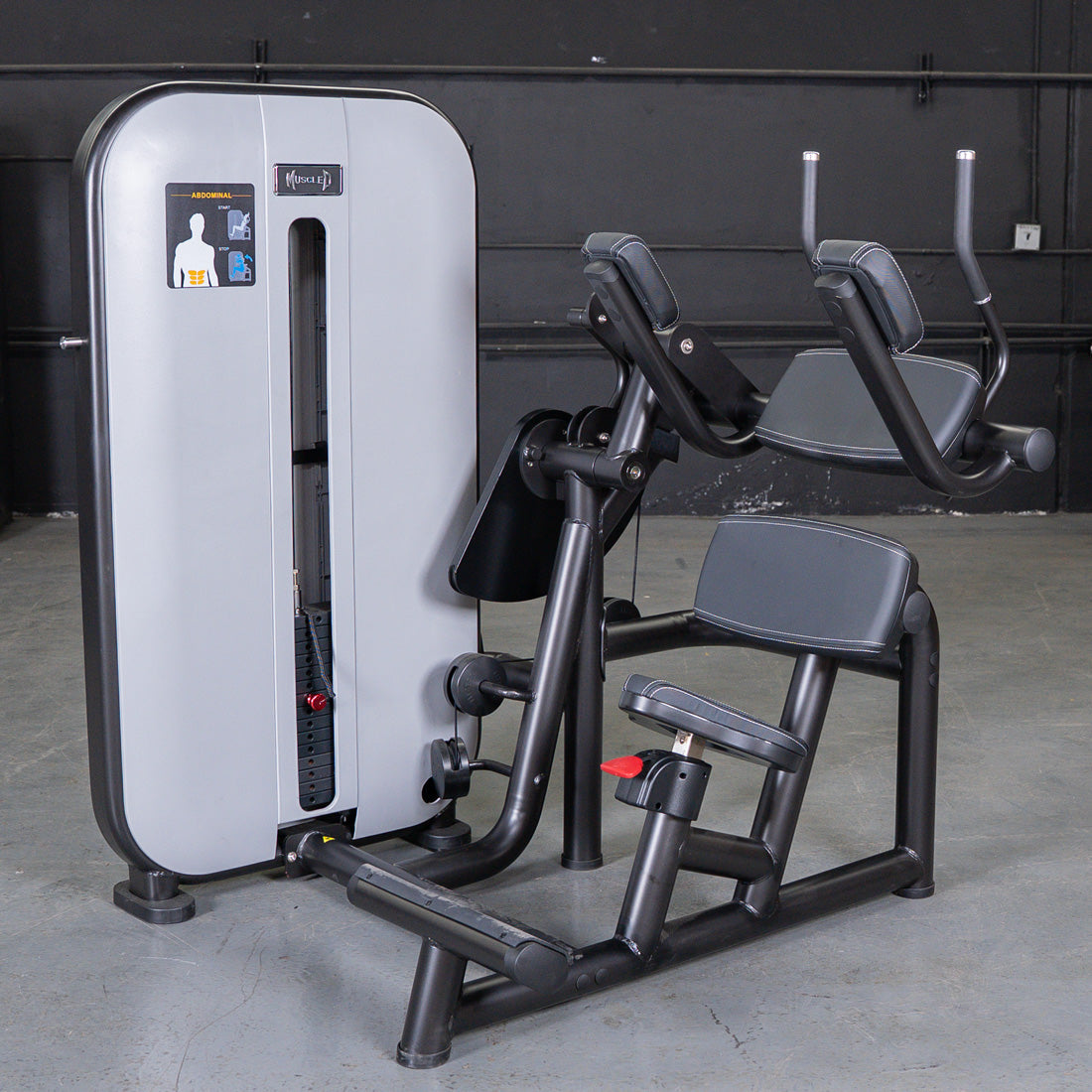 Vogue Ab Crunch - Muscle D Fitness - Adjustable Seat - Abdominal Workout - Selectorized Weight