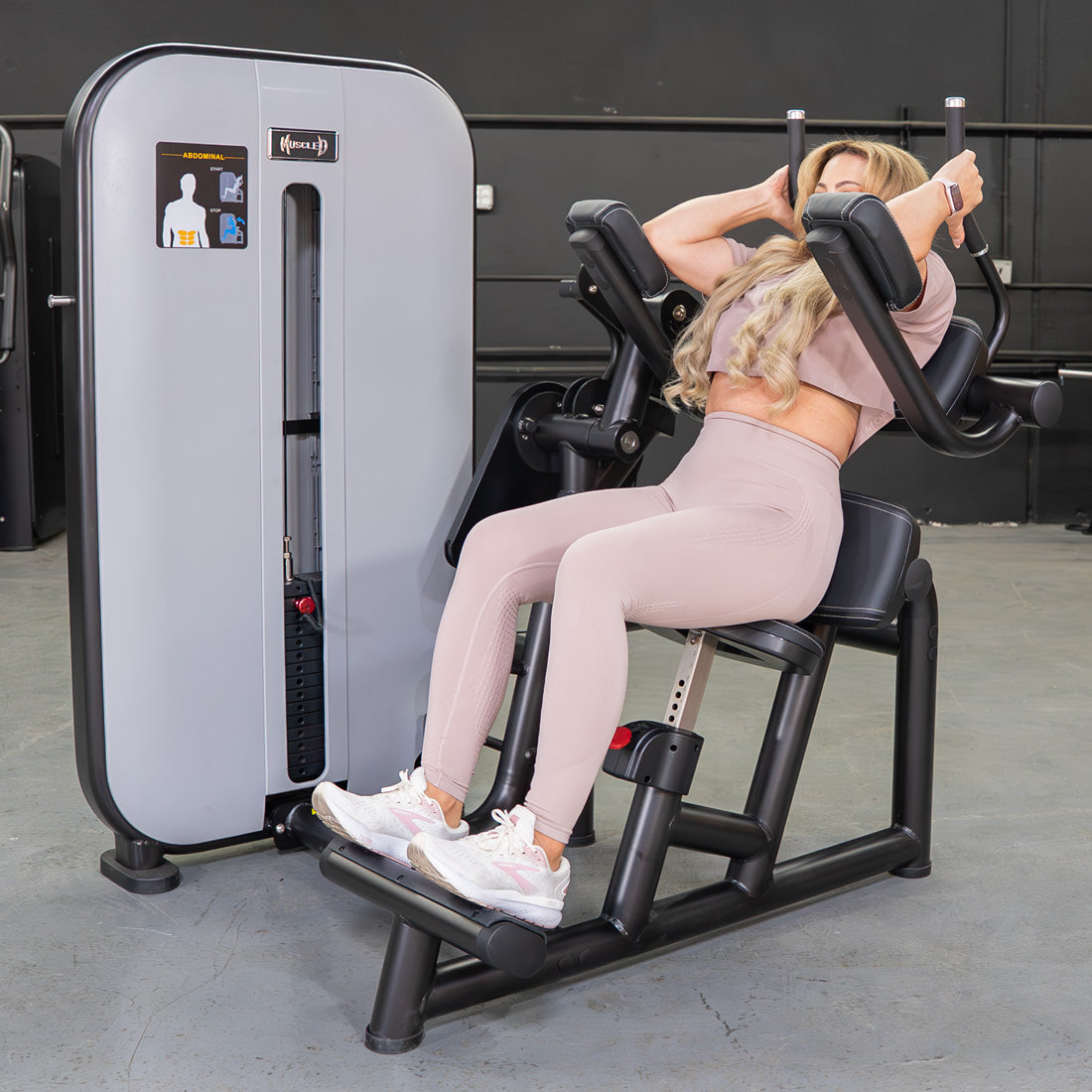 Vogue Ab Crunch - Muscle D Fitness - Adjustable Seat - Abdominal Workout - Selectorized Weight