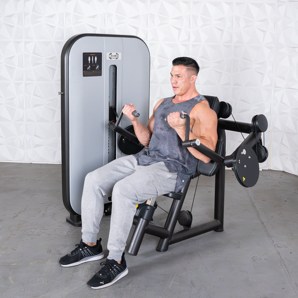 Vogue Biceps Curl - Muscle D Fitness - Adjustable - Pin Selectorized - Arm Curl Machine