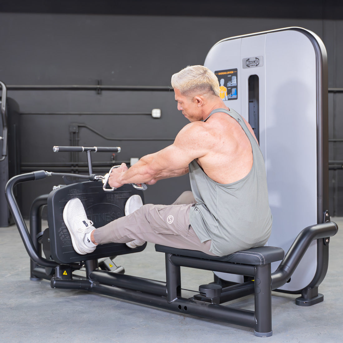 Vogue Diverging Low Row- Seated - Pin Selectorized - Lats Delts Rhomboids Traps Workout