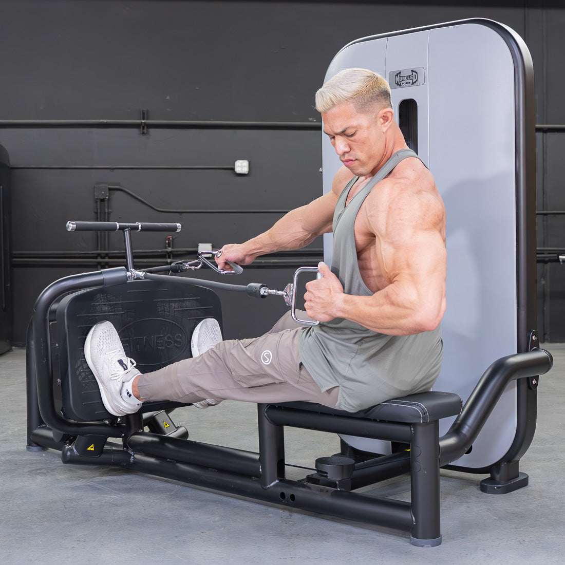 Vogue Diverging Low Row- Seated - Pin Selectorized - Lats Delts Rhomboids Traps Workout