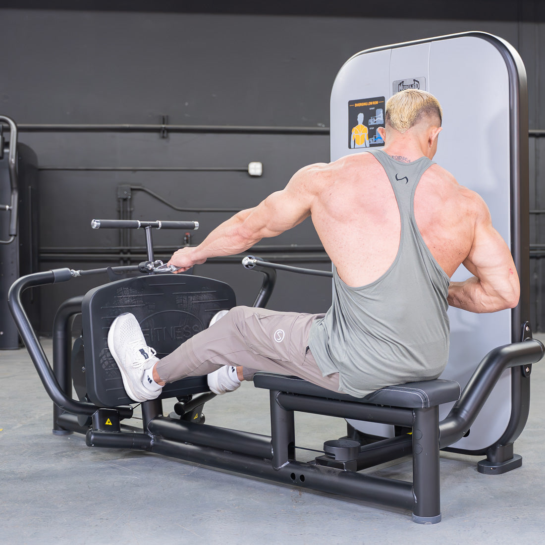 Vogue Diverging Low Row- Seated - Pin Selectorized - Lats Delts Rhomboids Traps Workout