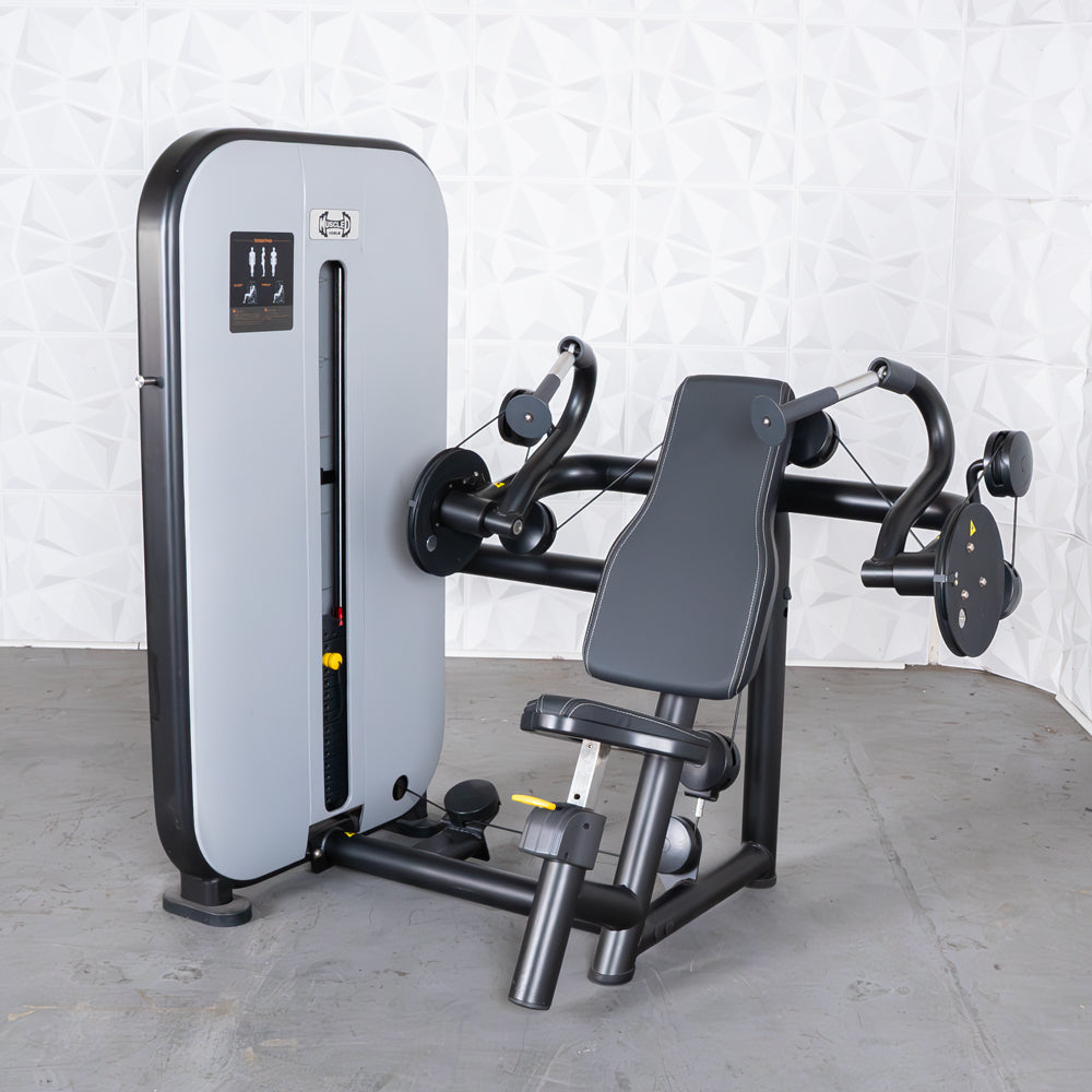 Vogue Triceps Extension - Muscle D Fitness - Pin Selectorized - Adjustable Seat - Arm Workout