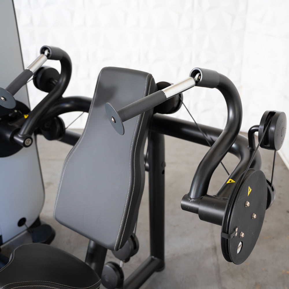 Vogue Triceps Extension - Muscle D Fitness - Pin Selectorized - Adjustable Seat - Arm Workout