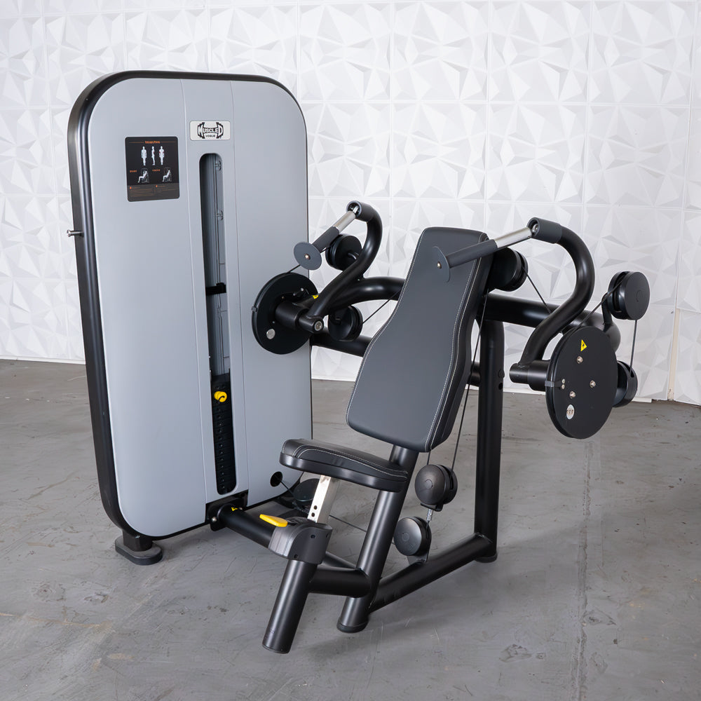 Vogue Triceps Extension - Muscle D Fitness - Pin Selectorized - Adjustable Seat - Arm Workout