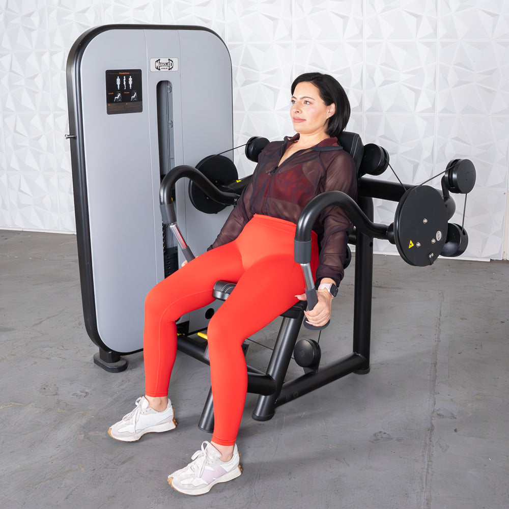 Vogue Triceps Extension - Muscle D Fitness - Pin Selectorized - Adjustable Seat - Arm Workout
