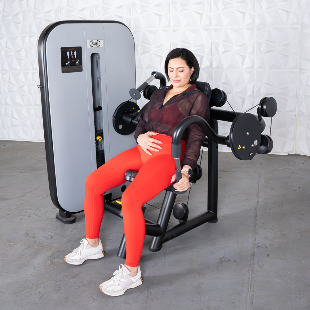 Vogue Triceps Extension - Muscle D Fitness - Pin Selectorized - Adjustable Seat - Arm Workout