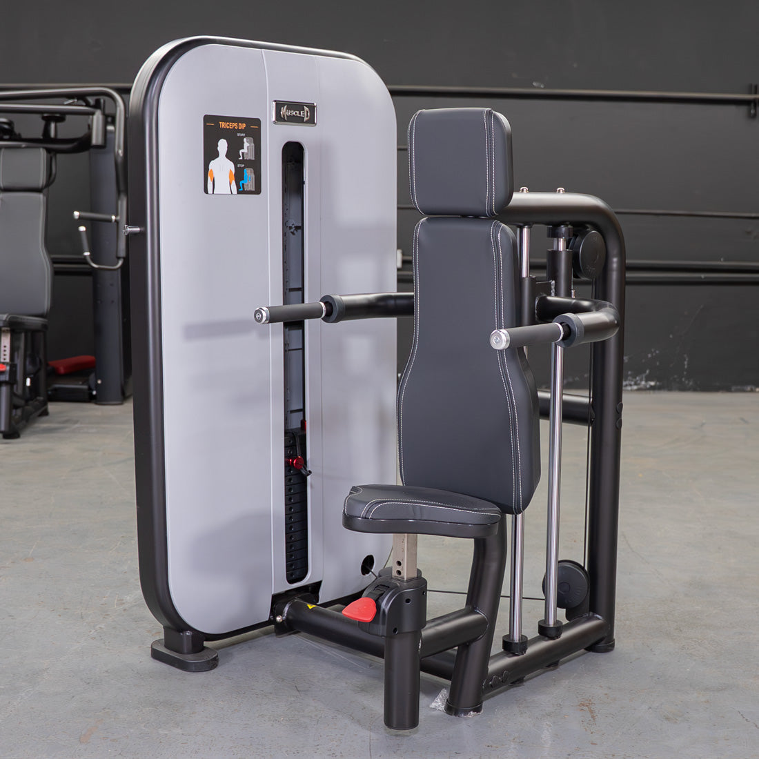 Vogue Triceps Press-Down - Muscle D Fitness - Adjustable Seat - Pin Selectorized - Arm Workout
