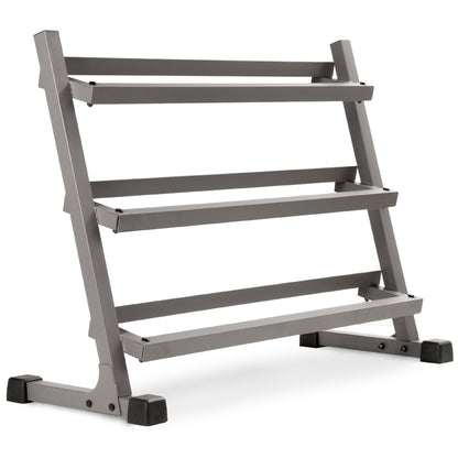 10-Pairs, 5 to 50 lbs. Hex Dumbbells Includes 3-Tier Storage Rack