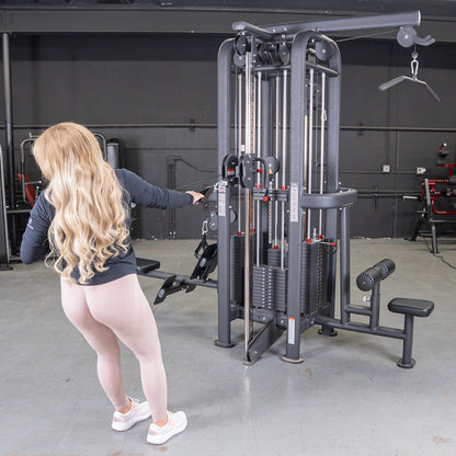 4 Stack Megatron Standard Jungle Gym - 2 Colors - Muscle D Fitness - Low Row, Lat Pulldown, Single Handle Hi/low Pulley, Double Hi/Low Pulley