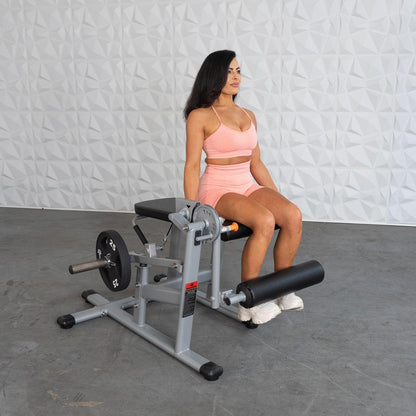 Excel Base Leg Extension / Leg Curl Combo - Muscle D Fitness - Plate Loaded - Silver, Black