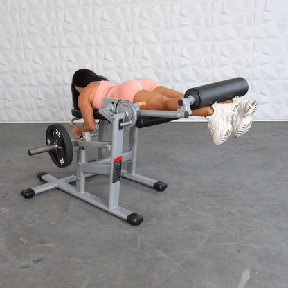 Excel Base Leg Extension / Leg Curl Combo - Muscle D Fitness - Plate Loaded - Silver, Black
