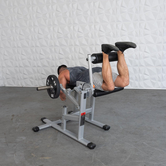 Excel Base Leg Extension / Leg Curl Combo - Muscle D Fitness - Plate Loaded - Silver, Black