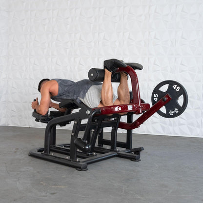 Pro Strength Prone Leg Curl - Muscle D Fitness - Adjustable Plate Loaded Hamstring Machine
