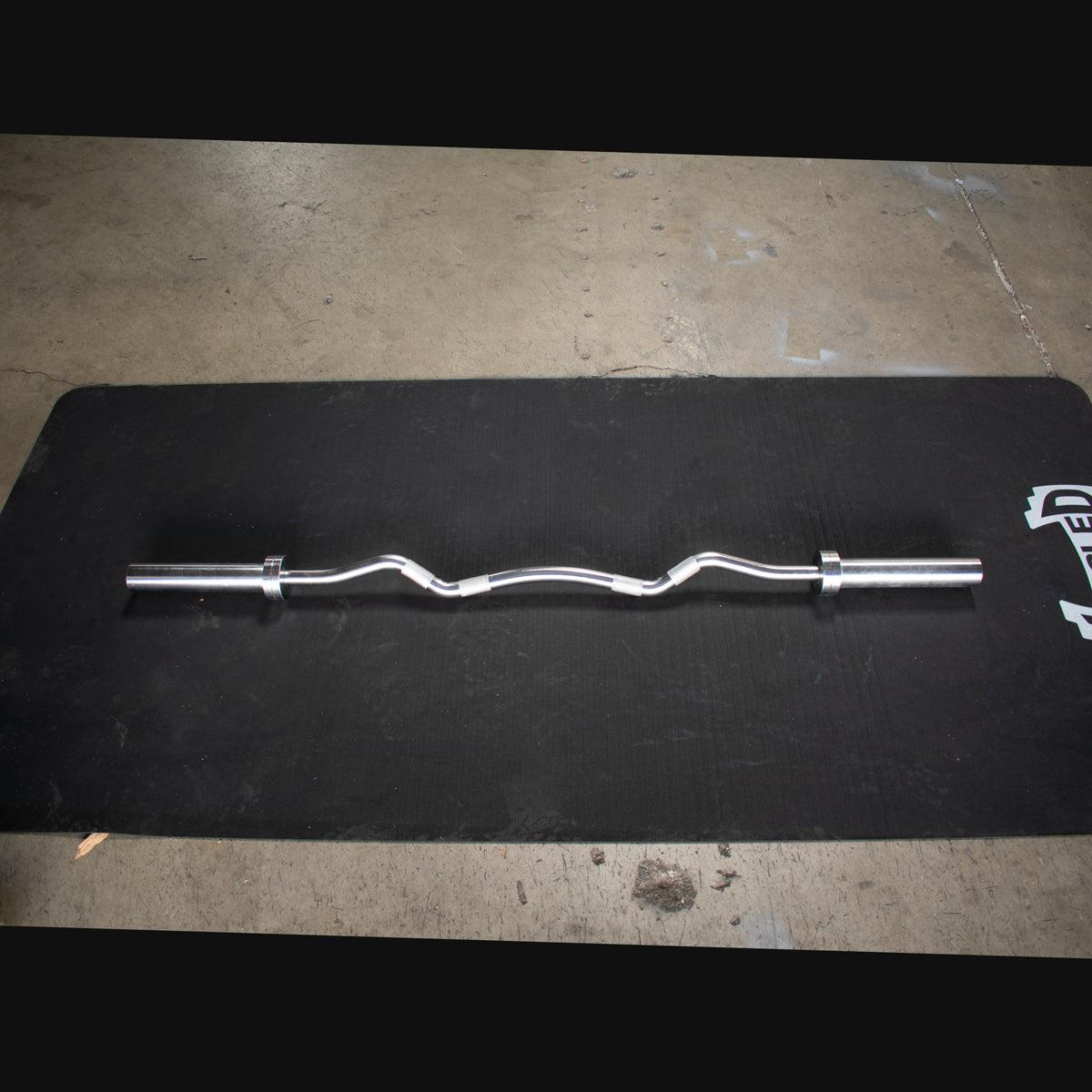 5' Hard Chrome Curl Bar - Muscle D Fitness - Ergonomic Angle for Arm Training