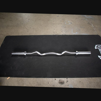5' Hard Chrome Curl Bar - Muscle D Fitness - Ergonomic Angle for Arm Training