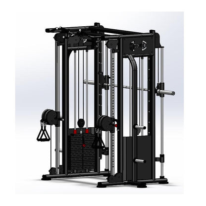 Megatron Dual Adjustable Pulley / Smith Combo - Muscle D Fitness - Selectorized Weight Adjustment - Functional Pull-Up Bar - Dual Station