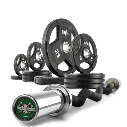 Chisel Olympic Weight Plates and Curl Barbell Sets