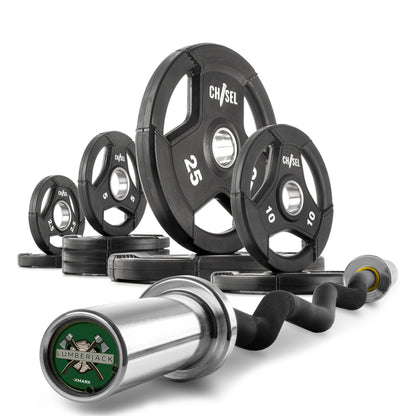 Chisel Olympic Weight Plates and Curl Barbell Sets