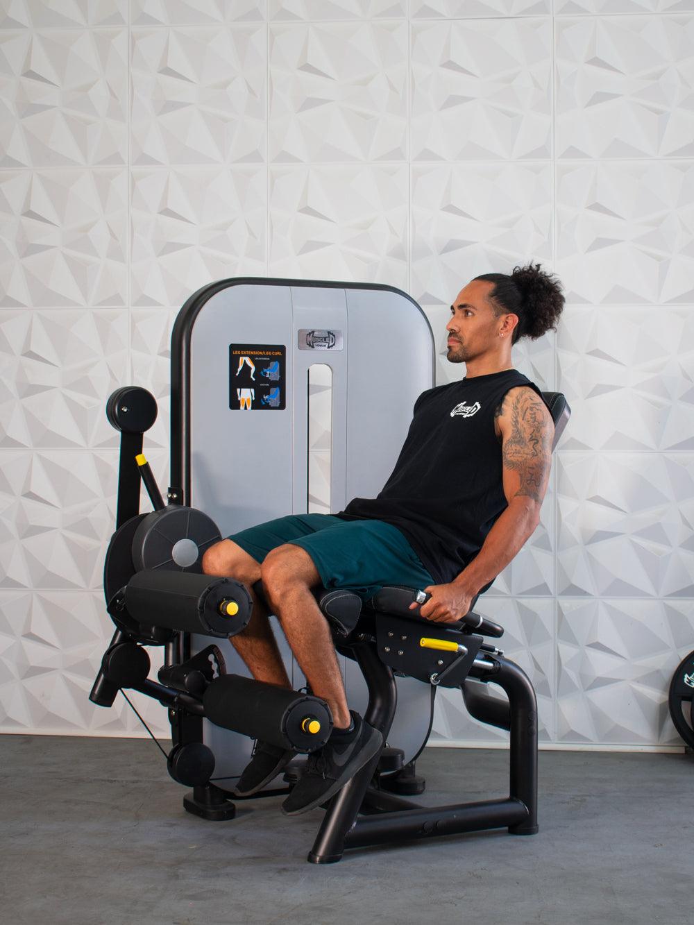 Vogue Leg Extension/Seated Leg Curl Combo - Muscle D Fitness - Adjustable Seat - Pin Selectorized - Quads Hamstring Machine