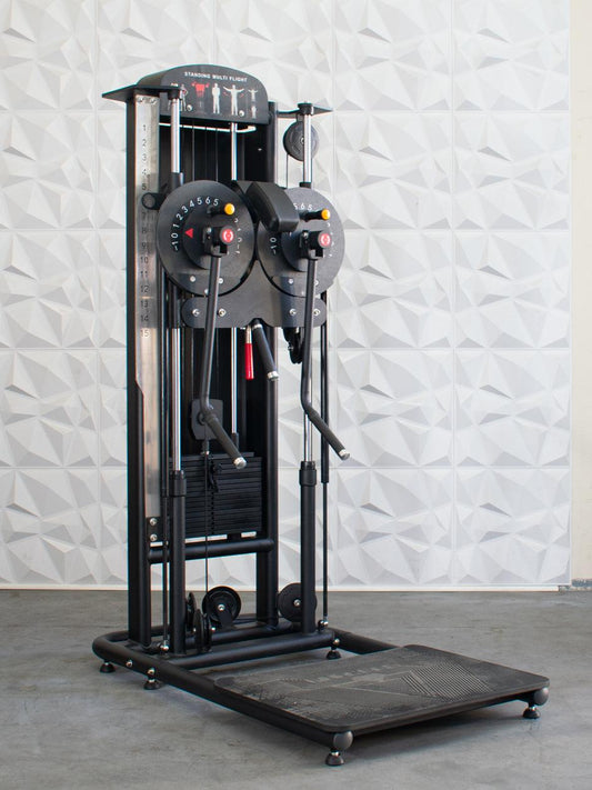 Muscle-Flight Trainer - Muscle D Fitness - Heavy Base - Adjustable Height and Range of Motion - Selectorized
