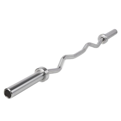 5' Hard Chrome Curl Bar - Muscle D Fitness - Ergonomic Angle for Arm Training