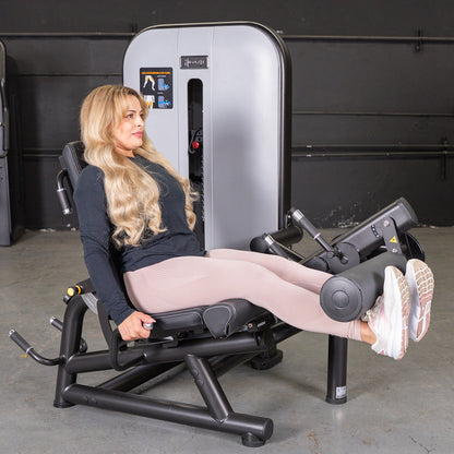 Vogue Leg Extension/Prone Leg Curl Combo - Muscle D Fitness - Seated - Adjustable - Pin Selectorized - Quads Hamstring Machine
