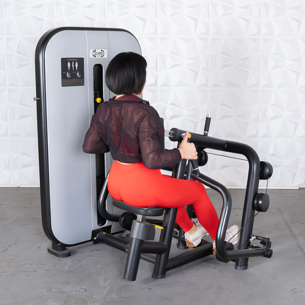 Vogue Seated Row - Muscle D Fitness -  Adjustable Seat - Pin Selectorized - Lat Workout