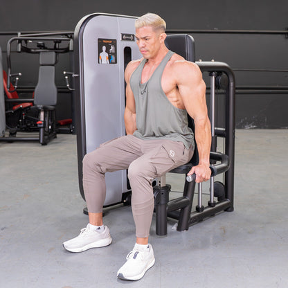 Vogue Triceps Press-Down - Muscle D Fitness - Adjustable Seat - Pin Selectorized - Arm Workout